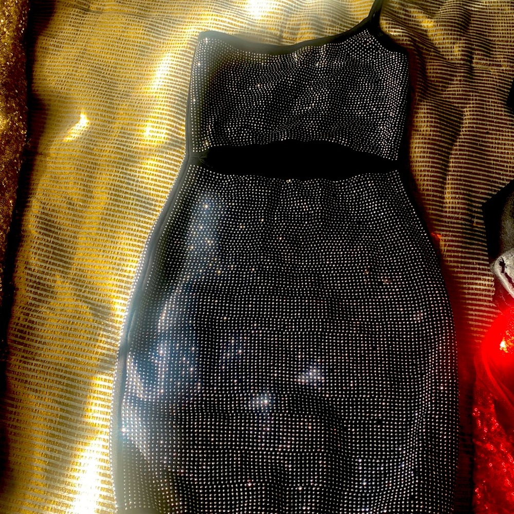 Black /silver diamond dress